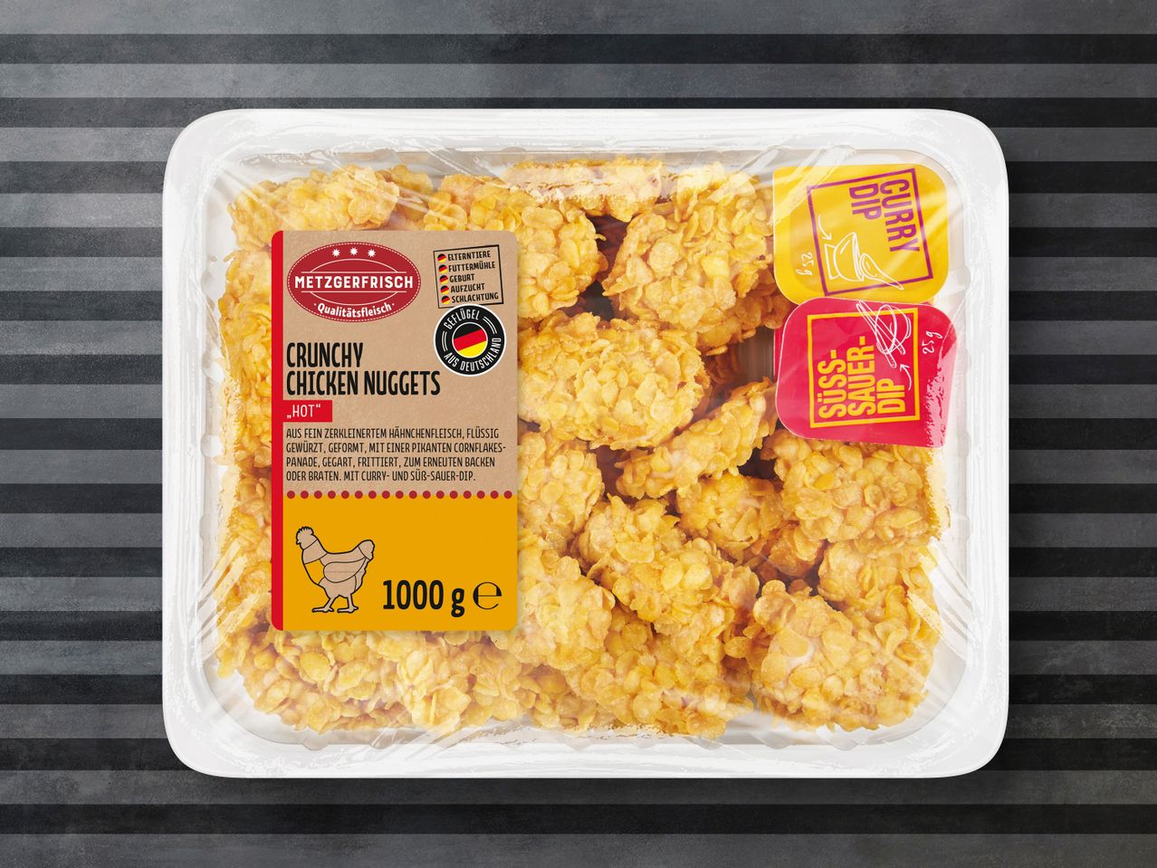 „Hot“ Chicken Metzgerfrisch Crunchy Nuggets