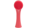 Escova de limpeza facial de silicone rosa.