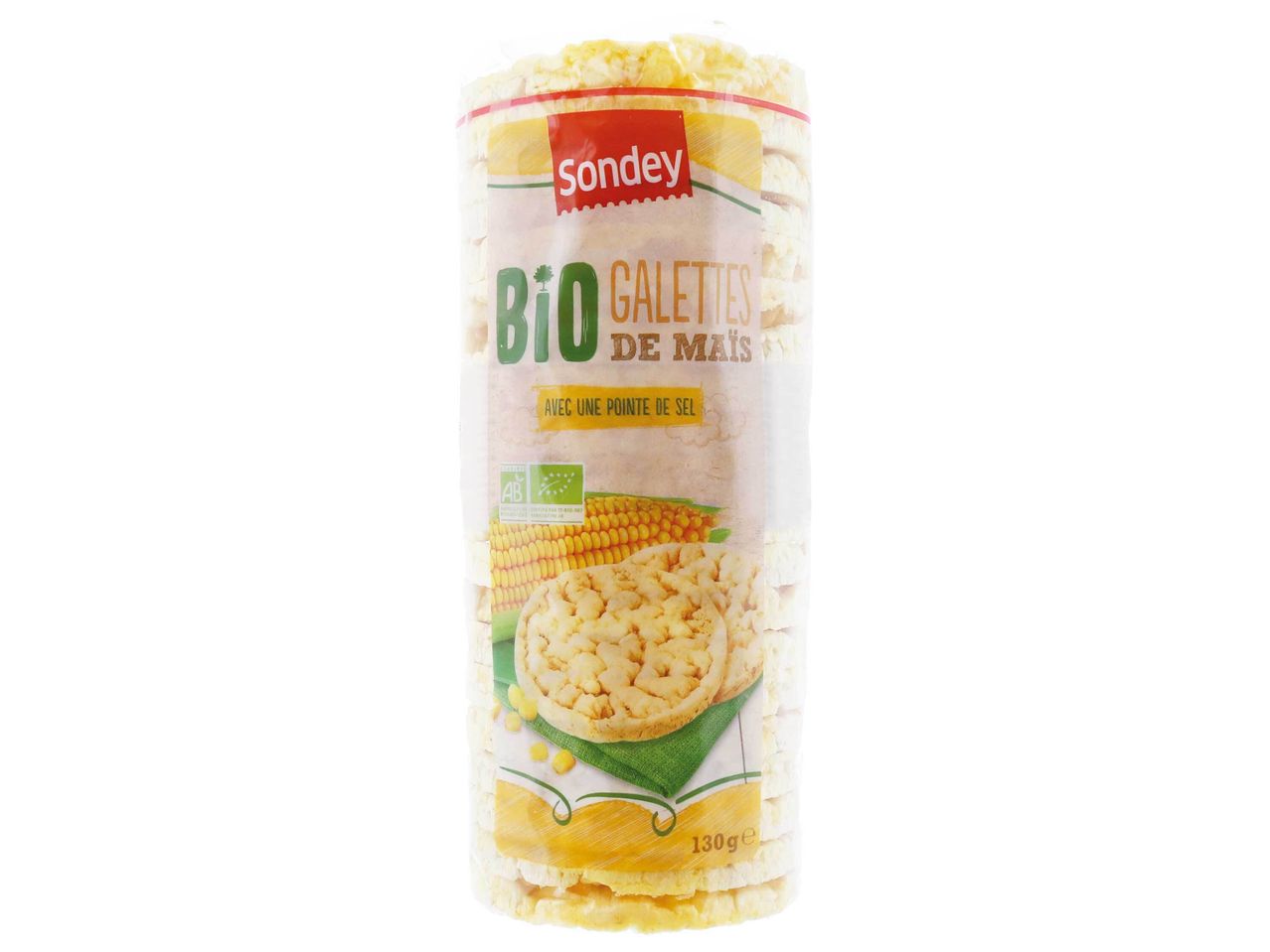 Gaufrettes de maïs bio Sondey, 130g.