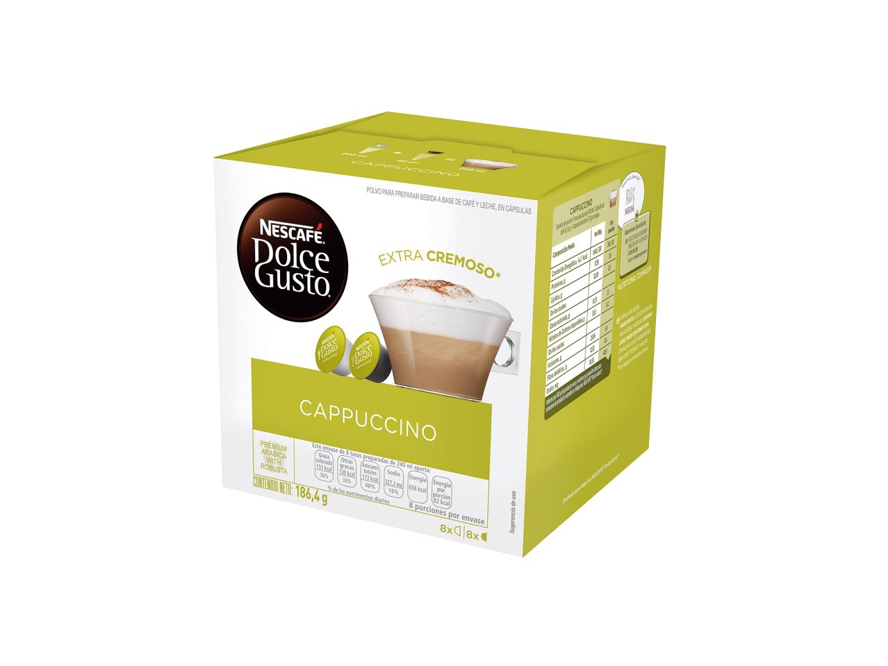 Κουτί με κάψουλες καφέ Nescafe Dolce Gusto Cappuccino.
