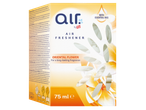 Air Freshener W5: Fragrância Oriental Flower, 75ml, com óleos essenciais.