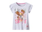 A white Paw Patrol t-shirt featuring Skye in a sporty design.