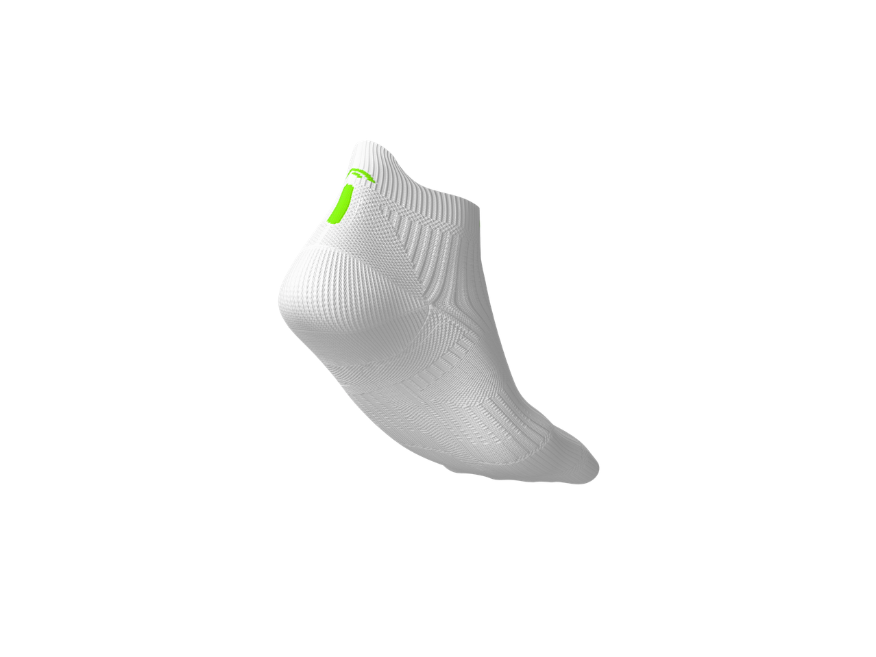 Meia de corrida Crivit branca com logótipo verde