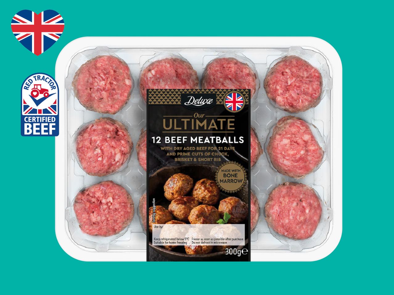 Go to full screen view: Deluxe 12 Ultimate British Beef Meatballs - Image 1