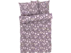 Lilac floral bedding set with matching pillowcases.