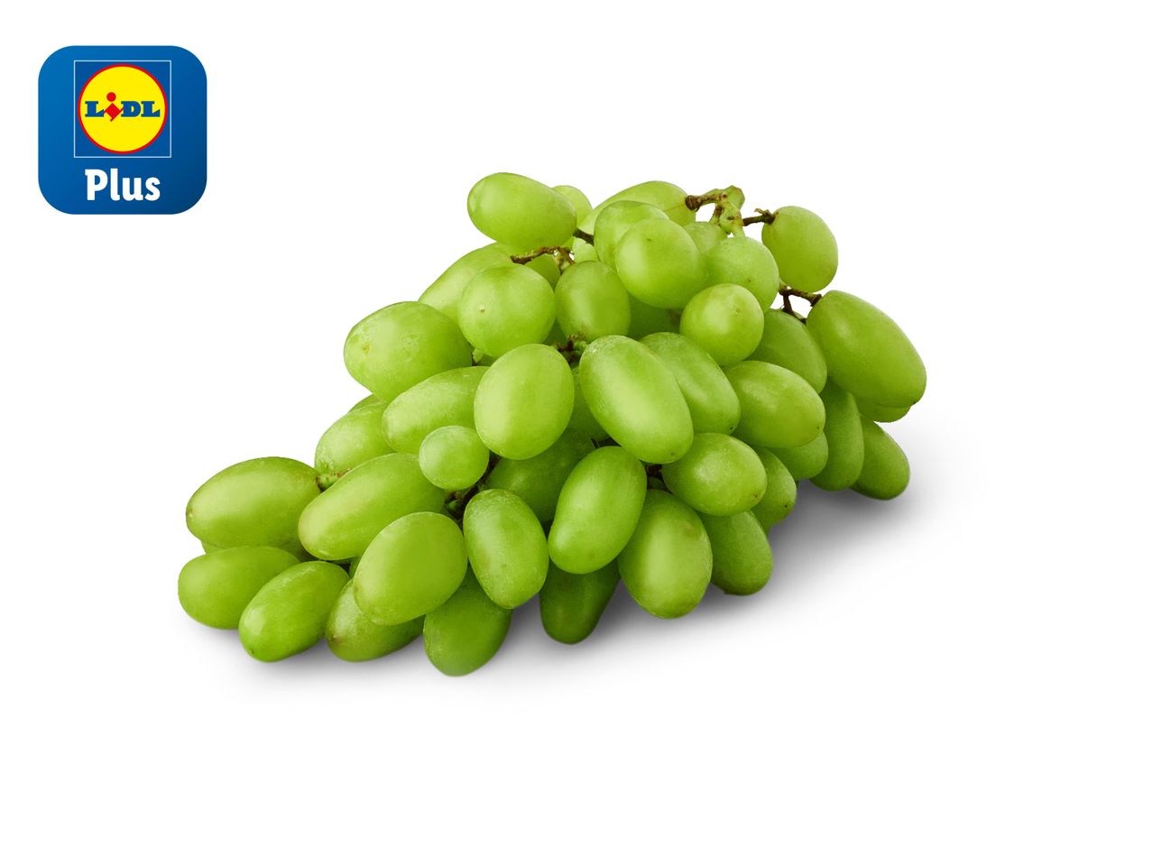 A bunch of Lidl Plus green grapes.