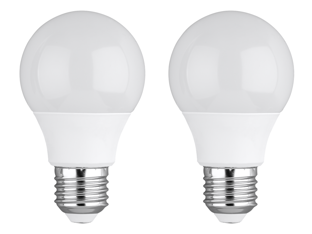 Δύο λάμπες LED LIVARNO home σε μαύρο φόντο.