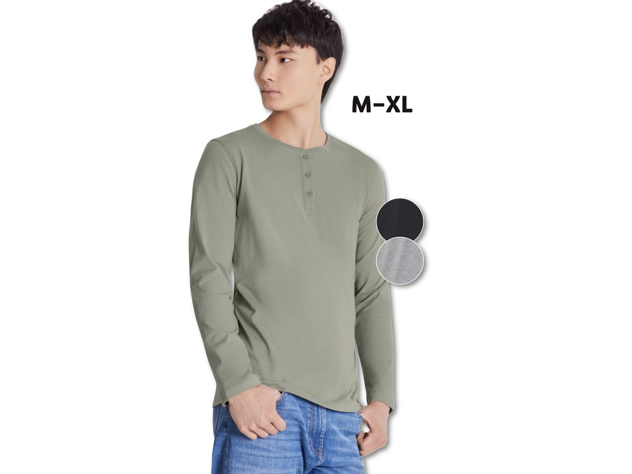 Vīriešu krekls ar garām piedurknēm un pogām, pieejams M-XL izmēros un divās krāsās.