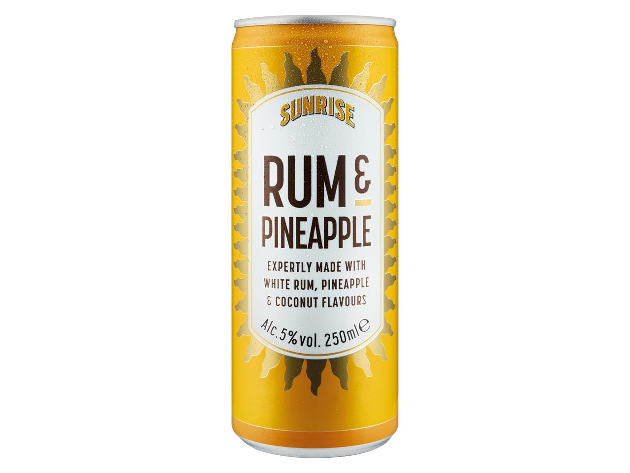 Sunrise Rum & Pineapple ready-to-drink canned cocktail.