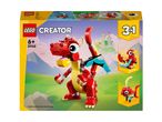 LEGO Creator 3-in-1 Red Dragon set with alternate builds of a bird and a fish.