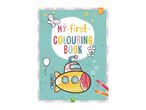 My first colouring book featuring a submarine and crayons.