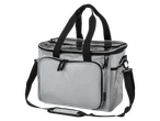 Sac gris Topmove® pour machine à coudre ou tricot avec couvercle transparent et sangle.