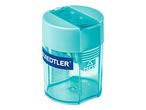 Kék Staedtler ceruzahegyező átlátszó tartállyal