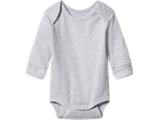Lichtgrijze geribbelde baby romper met lange mouwen