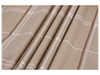 Flannel or renforcé bed linen set with beige plaid pattern