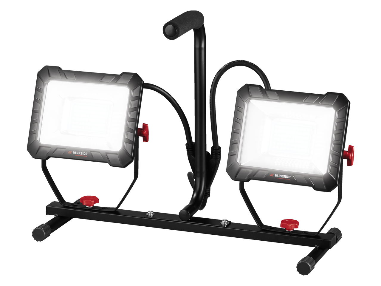 PARKSIDE PERFORMANCE LED delovni reflektor z dvema lučema na stojalu.