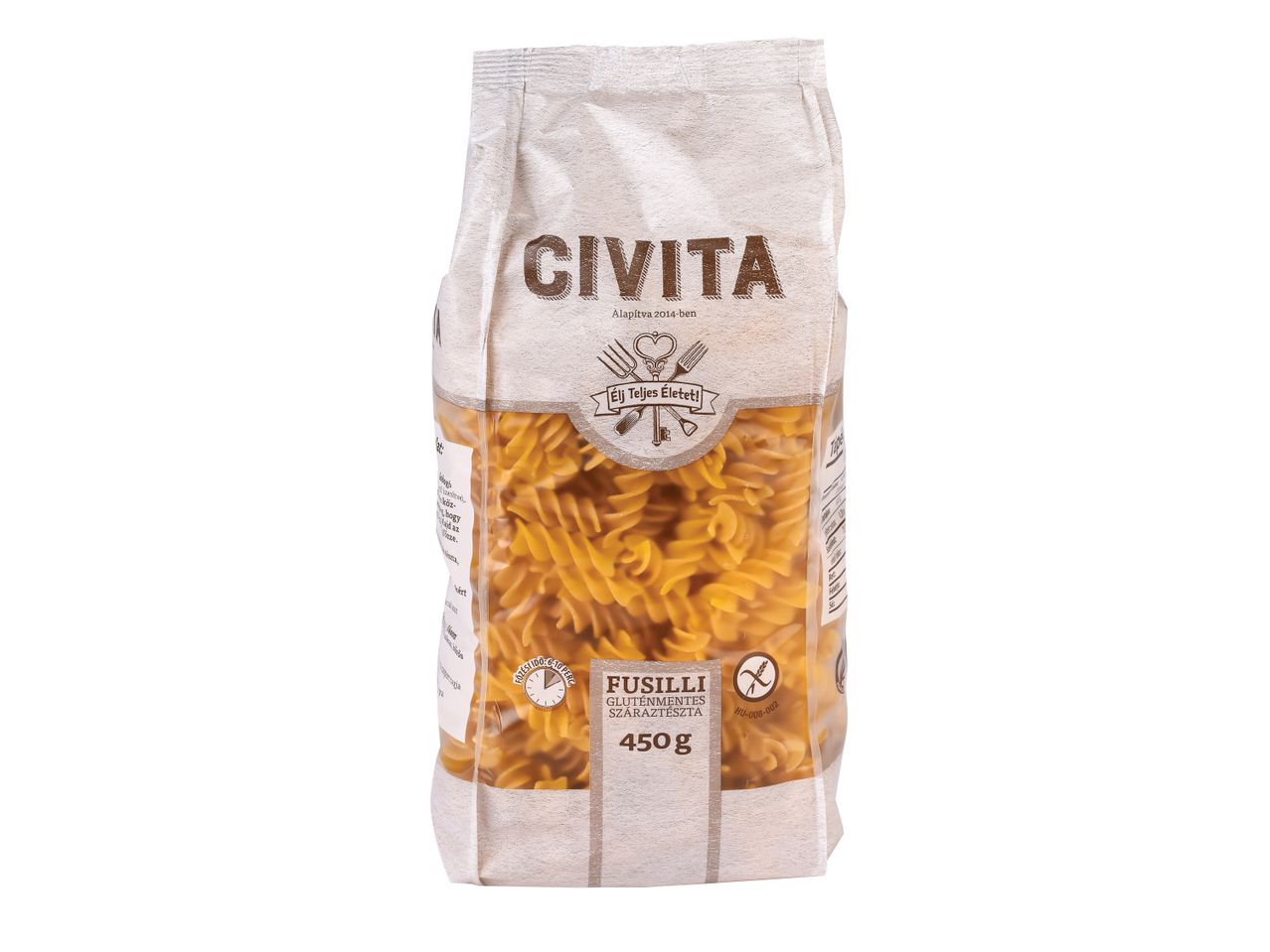 450 g gluténmentes Civita fusilli.