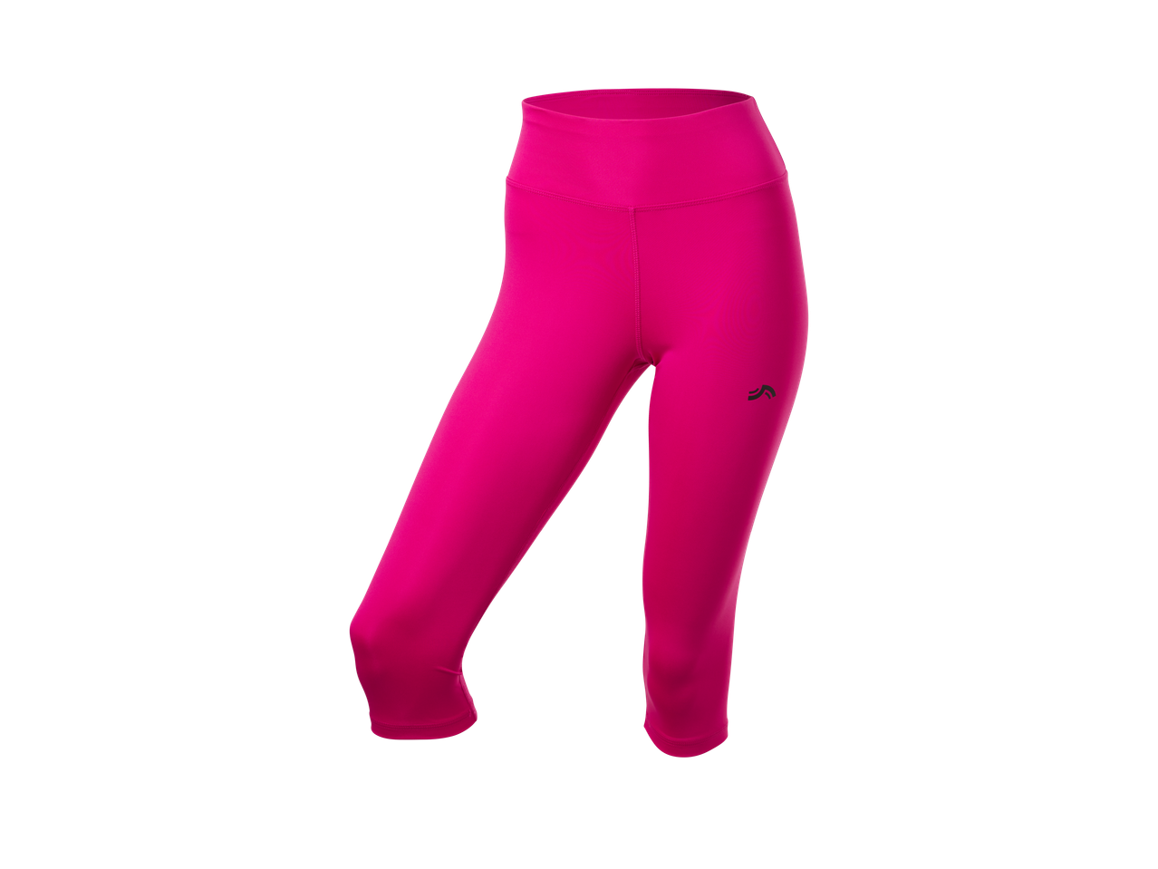 CRIVIT Ladies' Cropped Sports Leggings in bright pink with a small logo.