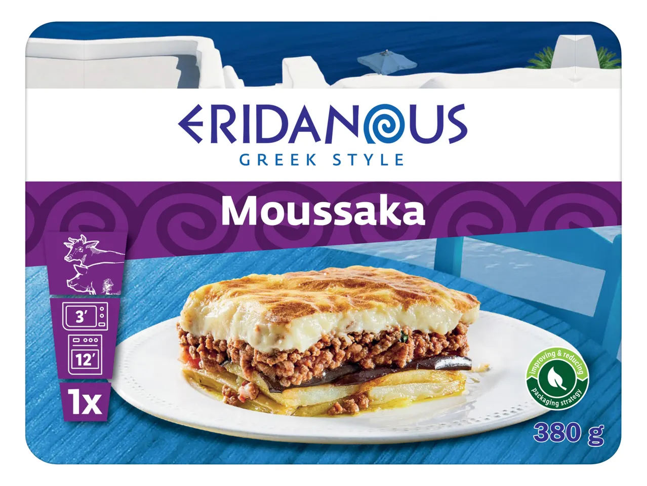 Eridanous grška moussaka (380 g): zamrznjeno pripravljeno jed.