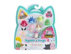 Squish-a-longs Series 2 mini-squish toy set with 8 visible characters and accessories.