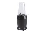Black personal blender with a clear blending cup and a 1200-watt base.