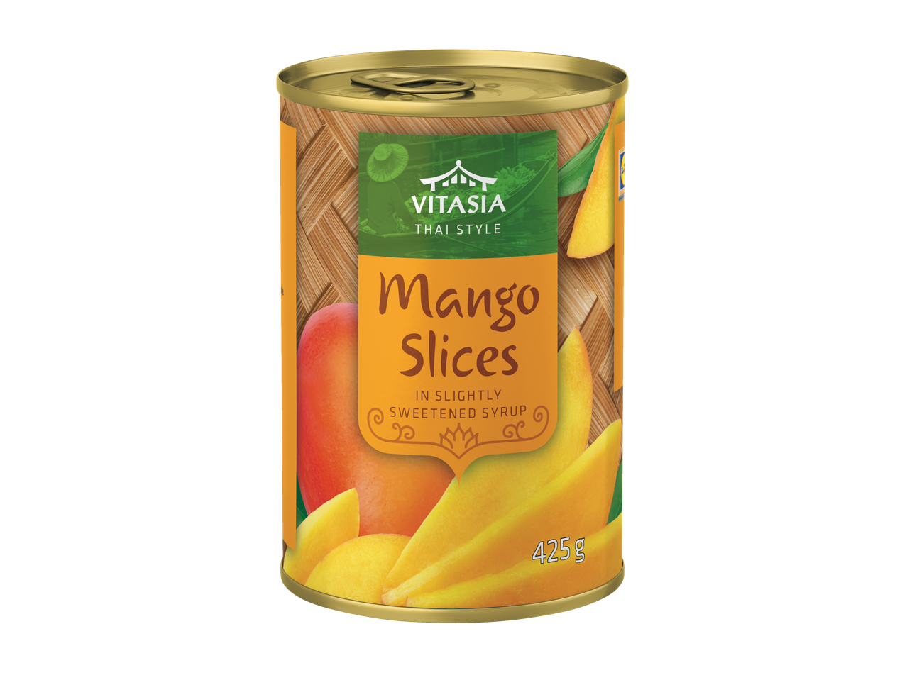 Vitasia Thaise stijl Mangostukjes in licht gezoete siroop (blik 425g).