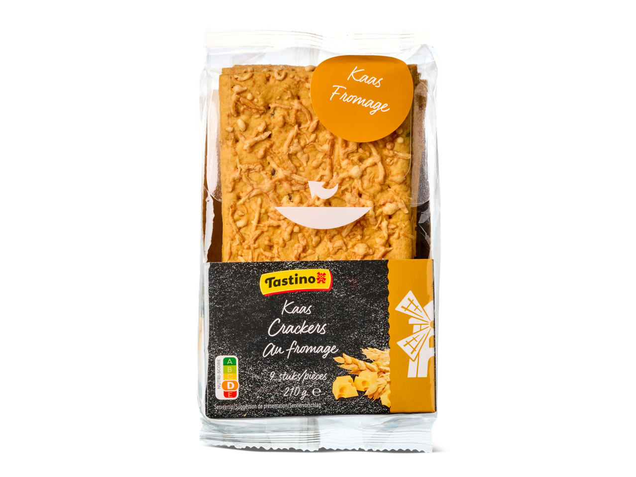 Tastino kaascrackers: knapperige crackers met kaas.