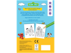 Livro de colorir da Rua Sésamo com Elmo, Egas e Becas, estimula criatividade e motricidade fina.