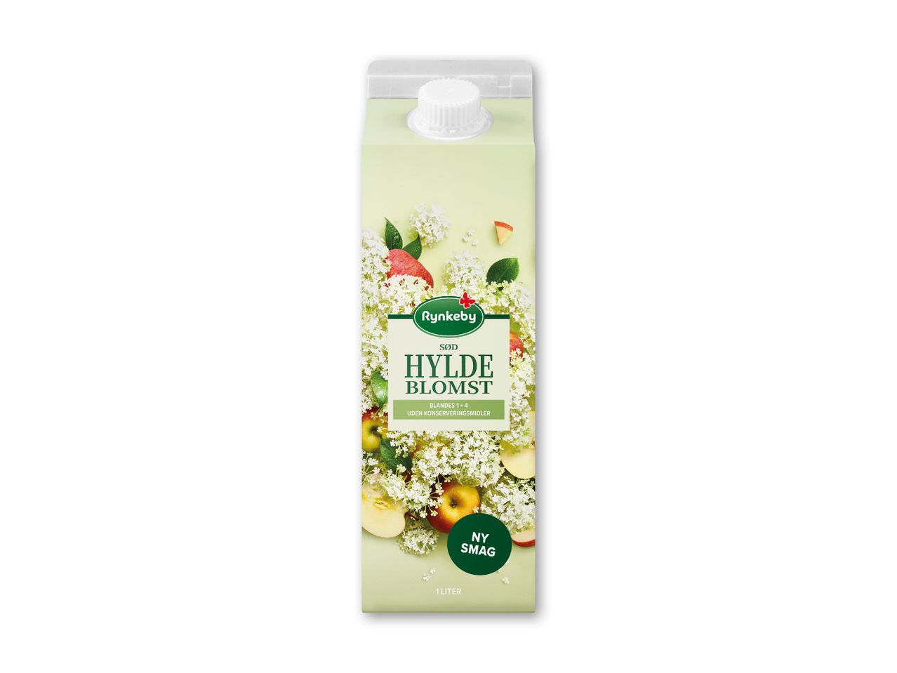 Hyldeblomstsaft med æbler og hvide blomster, 1 liter