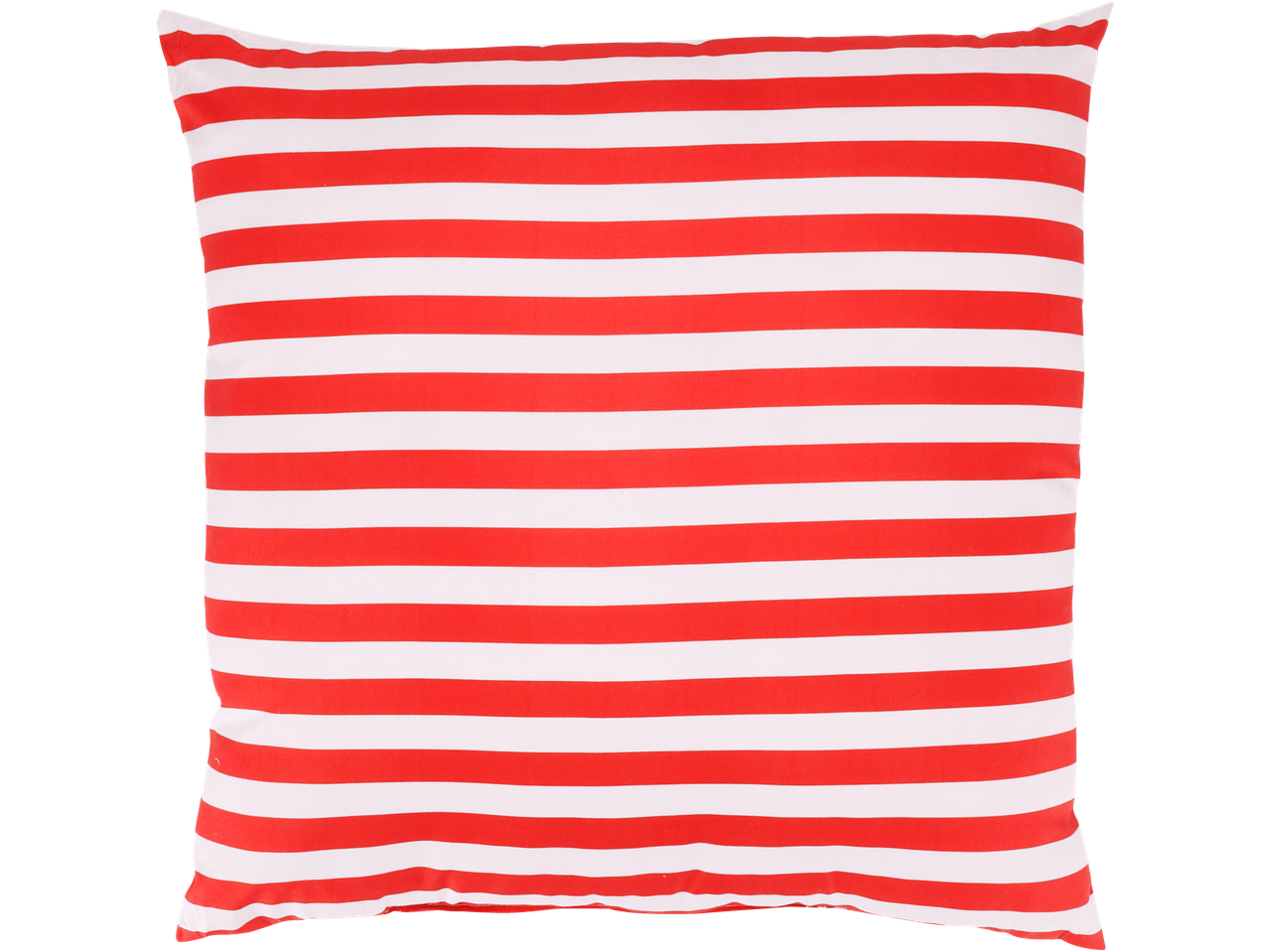 Red and white striped square cushion
