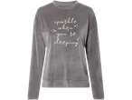 Pijama de damă Esmara din velur gri cu textul „sparkle when you're sleeping”