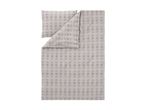 Grey duvet cover set with a geometric pattern of circles and semicircles