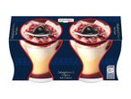 Zabaglione & Cherry Ice Cream in two dessert glasses, with nutritional information.