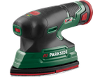 Șlefuitor cu acumulator PARKSIDE și încărcător, negru și verde cu accente roșii