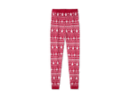 Rote Weihnachtshose mit Lebkuchenmann- und Schneeflockenmuster