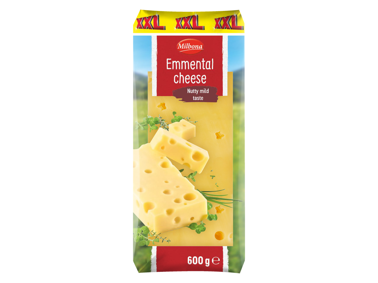 Сирене Ементал Milbona, 600 г XXL опаковка.
