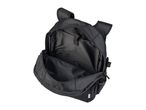 An open black Crelando  backpack, shown from an angled view.