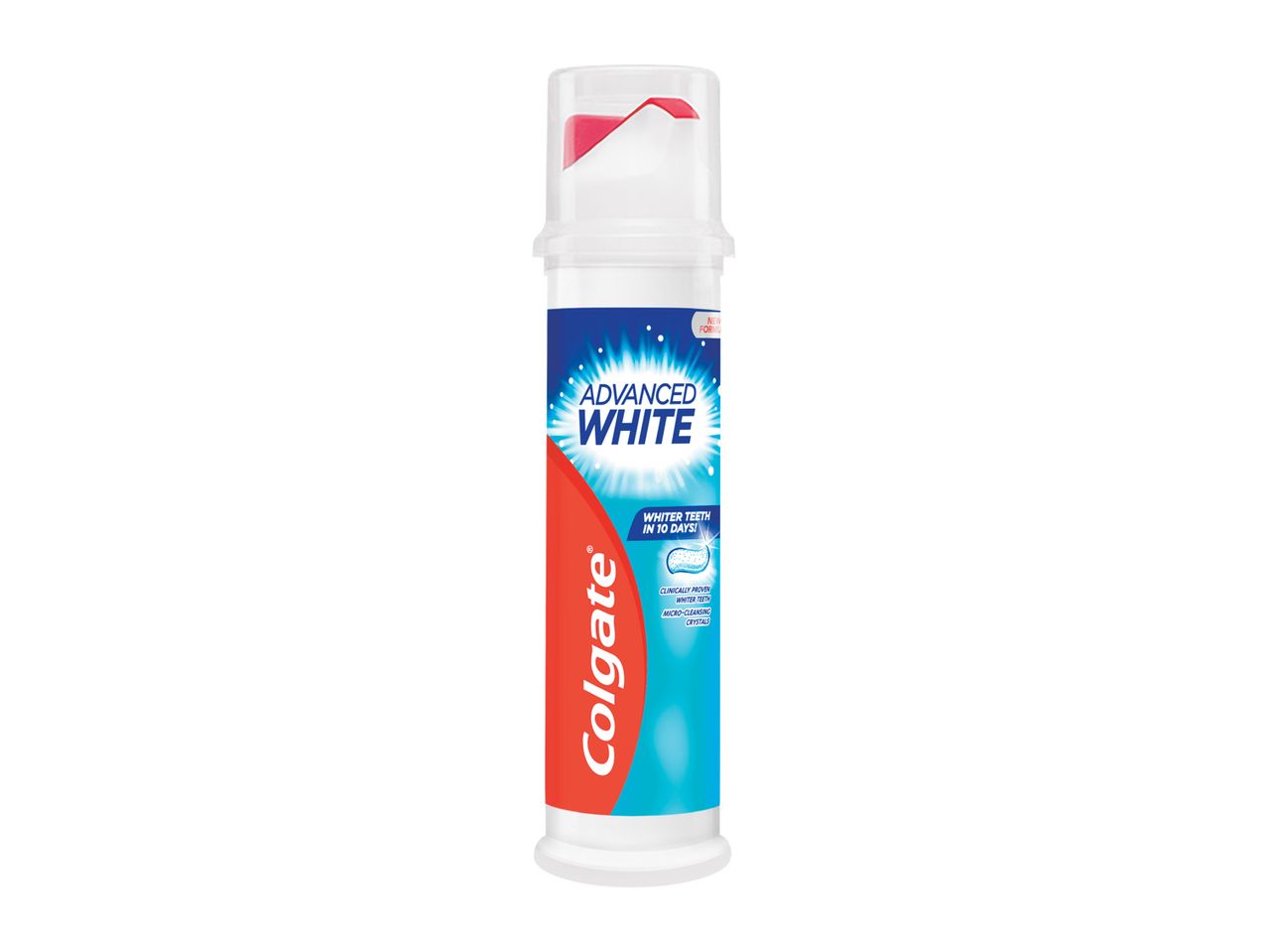 Pastă de dinți Colgate Advanced White pentru albirea dinților.