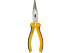 Alicate de bico longo Parkside com cabos amarelo e vermelho.