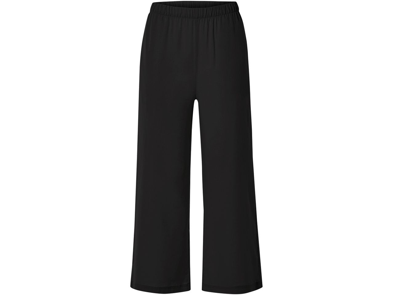 Pantaloni neri a palazzo con vita elastica.