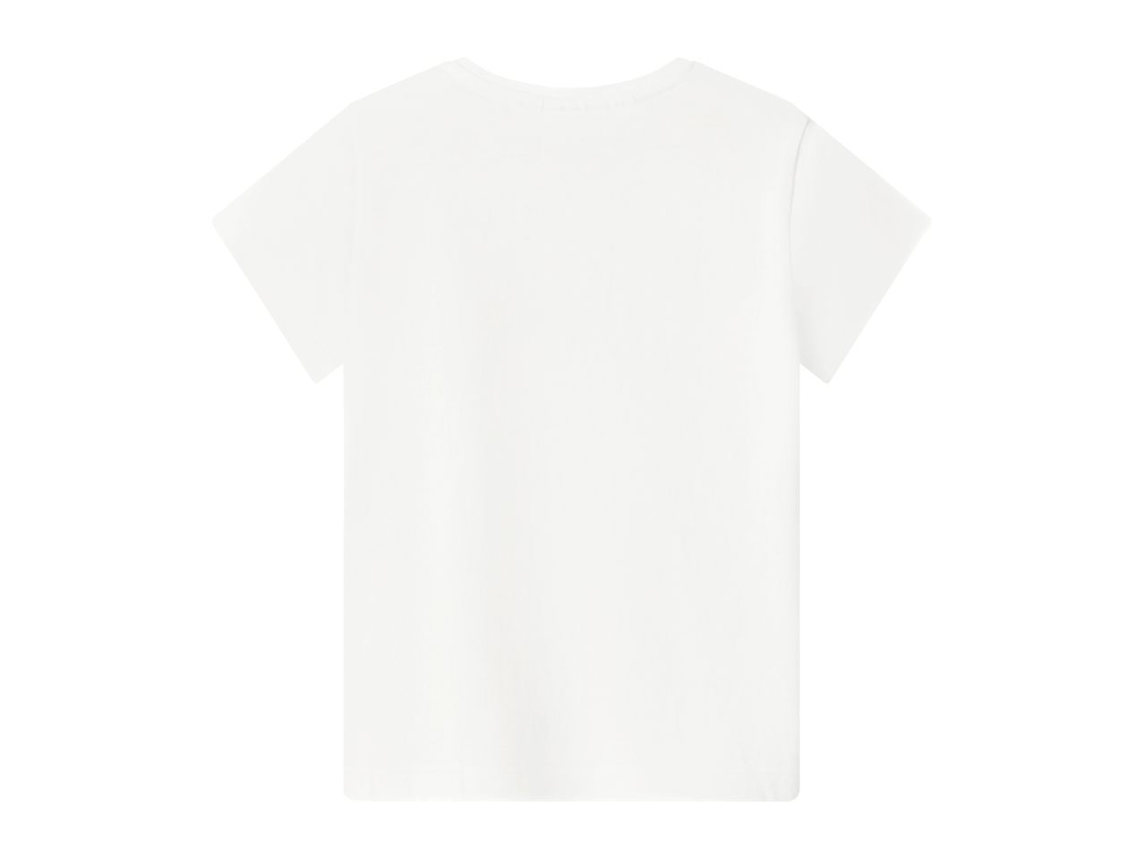 Plain white short-sleeved t-shirt, back view