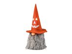 Halloween gnome decoration with a light-up orange pumpkin hat and grey beard