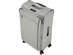 Esmara light grey trolley suitcase with a combination lock and four wheels.