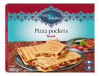 1001 Delights Pizza Pockets Sucuk, šaldyti, 360g (3x120g), su gaminimo instrukcijomis.