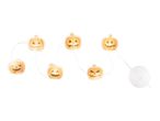 Halloween pumpkin string lights with various jack-o'-lantern faces
