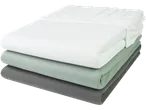 White and green sheets, stacked.