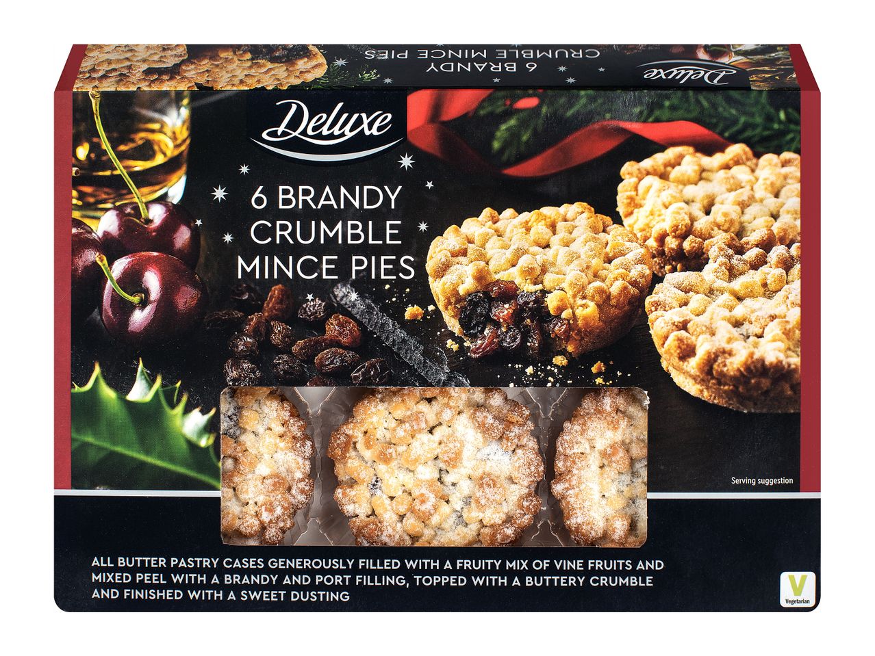 Go to full screen view: Deluxe Crumble Mince Pies - 6 Pack - Image 2