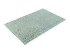 A light teal bath mat with a textured surface.