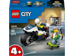 Toy police motorcycle set with a police officer and a thief on a skateboard.