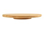 A round wooden lazy Susan.